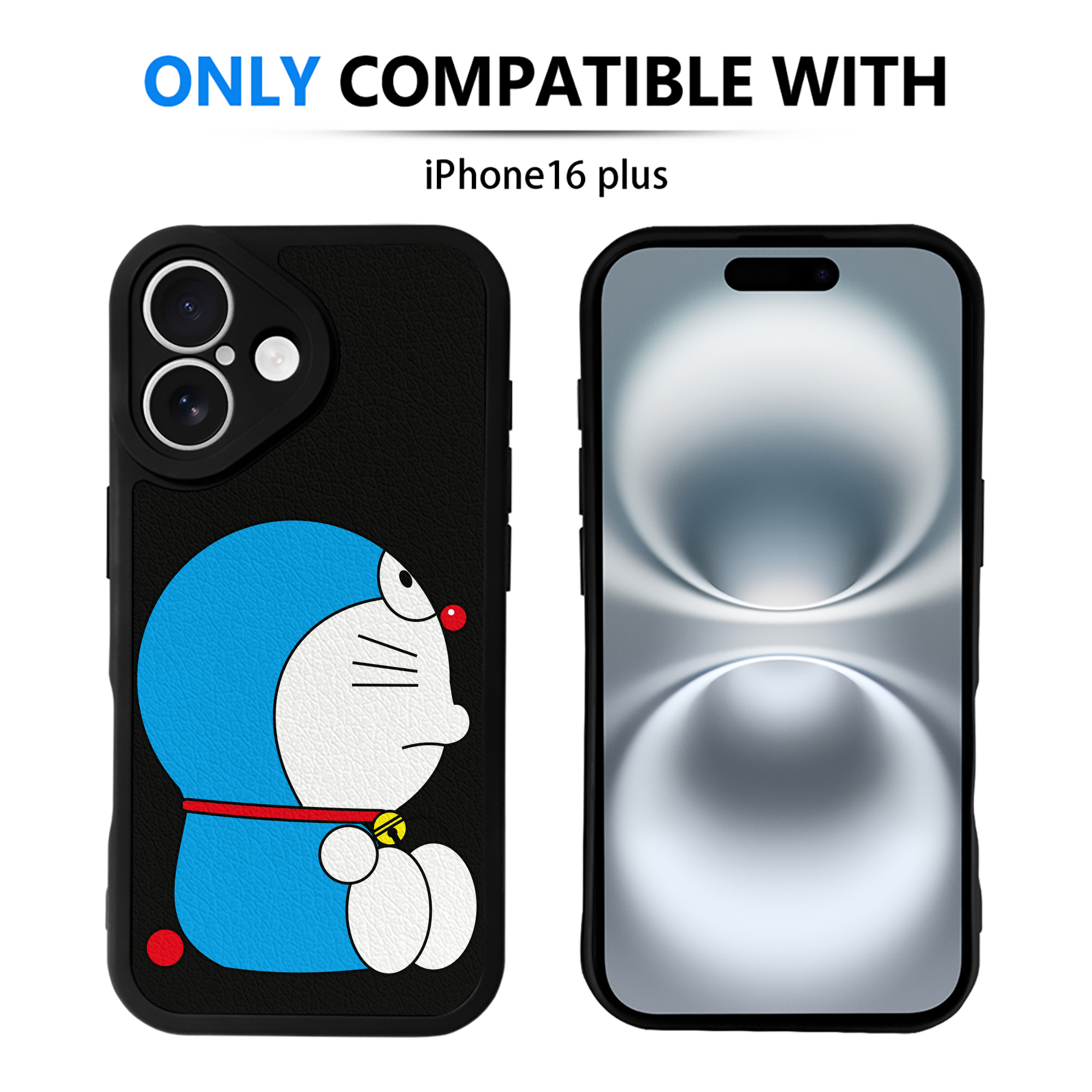 （画像用） ドラえもん Doraemon 【iPhone 16シリーズ対応】シリコンスマホケース（レザー調） 材質：シリコン